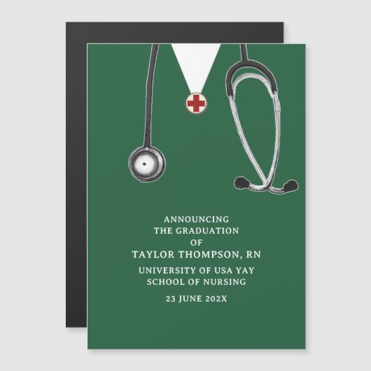 Nurse Graduation Announcement Magneteinladung (Vorne/Hinten)