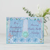 Nurse Graduation Einladung Feminine Blaue (Stehend Vorderseite)