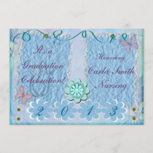 Nurse Graduation Einladung Feminine Blaue