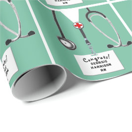 Nurse Graduation Gift Wrapping Paper Geschenkpapier