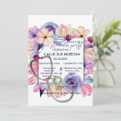 Nurse Graduation Party Frühlingsfloral Einladung (Stehend Vorderseite)