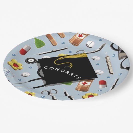 Nurse Graduation Party Pappteller (Schrägansicht)