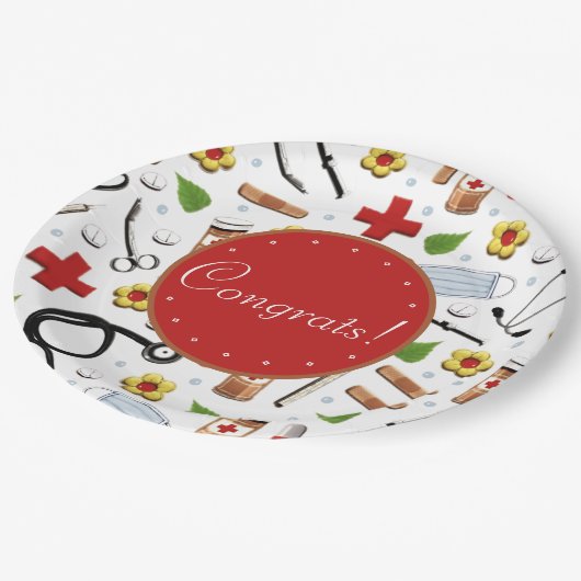 Nurse Graduation Party Pappteller (Schrägansicht)