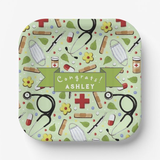 Nurse Graduation Party Pappteller (Vorderseite)