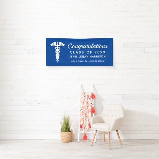 Nurse Graduation Party Royal Blue Personalisiert Banner (Insitu)