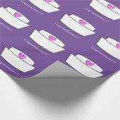 Nurse Graduation Wrapping Paper Nurse Cap Purple Geschenkpapier (Ecke)