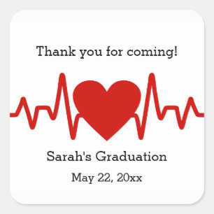 Nurse Graduierungsparty bevorzugt Aufkleber / Herz