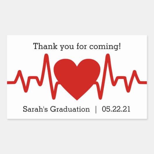 Nurse Graduierungsparty bevorzugt Aufkleber / Herz (Vorderseite)