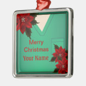Nurse Green Scrubs Weihnachts-Premium-Ornament 5 Ornament Aus Metall (Links)