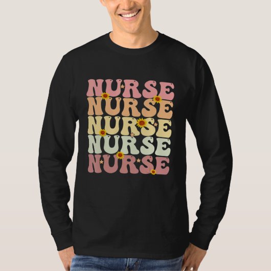 Nurse Groovy Retro Hippie 2 T-Shirt (Vorderseite)