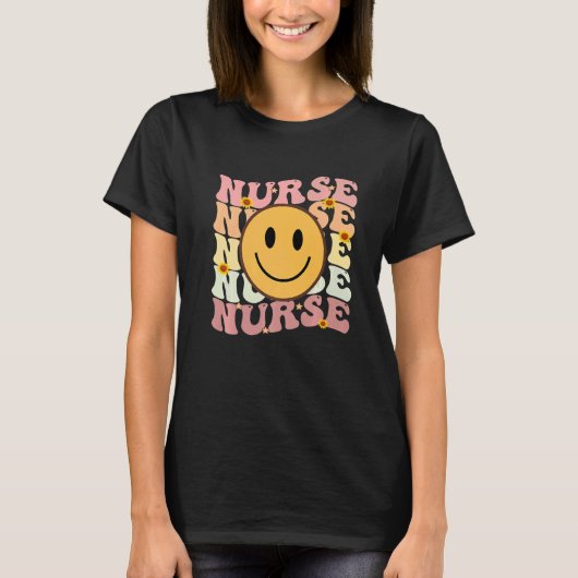 Nurse Groovy Retro Hippie 6 T-Shirt (Vorderseite)
