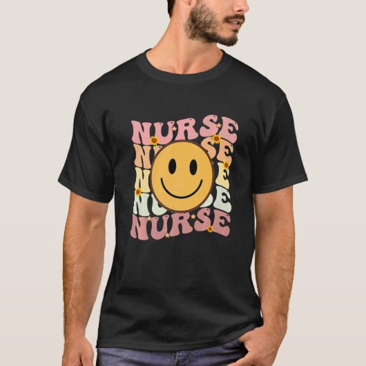 Nurse Groovy Retro Hippie 6 T-Shirt (Vorderseite)