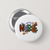 Nurse Halloween Button (Vorne & Hinten)