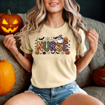 Nurse Halloween Cartoon Spooky Letters Design