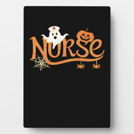 Nurse Halloween Cute Ghost and Pumpkin Essential T Fotoplatte (Vorderseite)