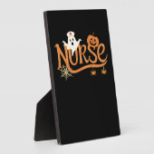 Nurse Halloween Cute Ghost and Pumpkin Essential T Fotoplatte (Seite)