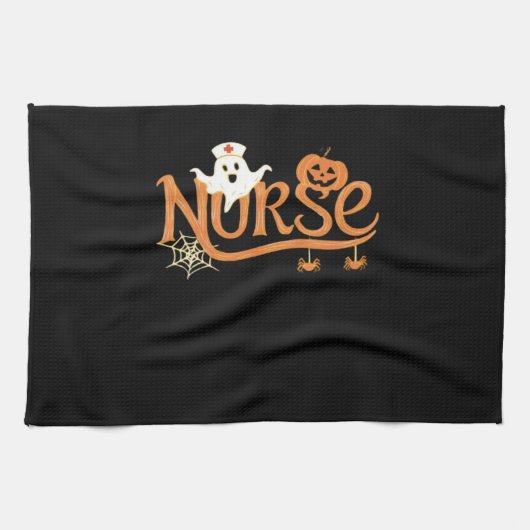 Nurse Halloween Cute Ghost and Pumpkin Essential T Geschirrtuch (Horizontal)