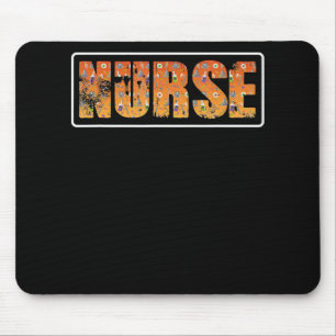 Nurse Halloween-Geschenk mit Kürbisspinne, Hexenhu Mousepad