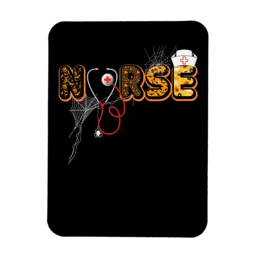 Nurse Halloween-Geschenk mit Pumpkin-Boo-Spider Magnet (Vertikal)