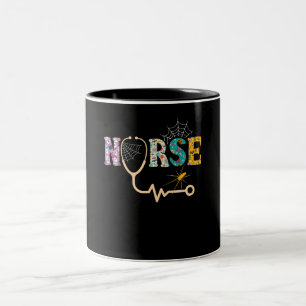 Nurse Halloween-Geschenk mit Pumpkin-Boo-Spider Zweifarbige Tasse