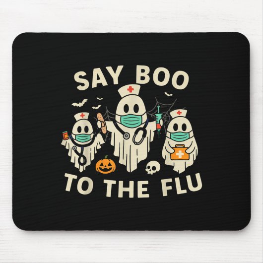 Nurse Halloween Ghost Crew Vaccine Say Boo To The Mousepad (Vorne)