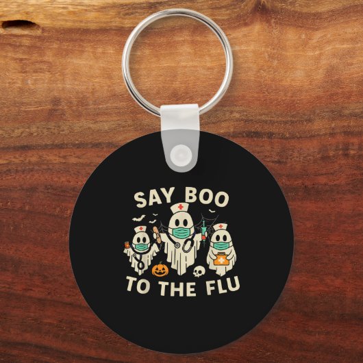 Nurse Halloween Ghost Crew Vaccine Say Boo To The Schlüsselanhänger (Vorderseite)