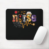 Nurse Halloween Gift With Pumpkin Boo Spider Witch Mousepad (Mit Mouse)