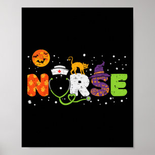 Nurse Halloween Kostüm Stethoscope Heartbeat Pump Poster