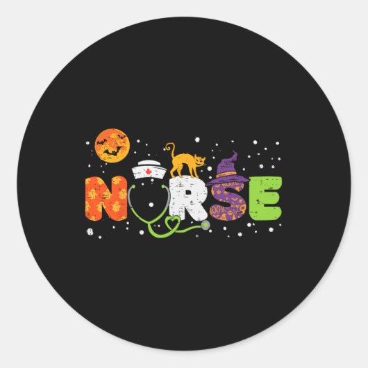 Nurse Halloween Kostüm Stethoscope Heartbeat Pump Runder Aufkleber (Vorderseite)