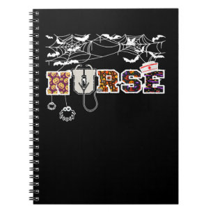 Nurse Halloween-Shirt Geschenk mit Kürbis Boo Spin Notizblock