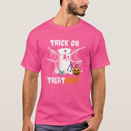 Nurse Halloween Trick oder Behandlung T-Shirt (Vorderseite)