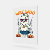 Nurse Halloween vorgezogener klassischer T - Shirt Acrylschild (Winkel)