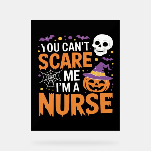 Nurse Halloween Witch Funny Nursing Essential T-Sh Acrylschild (Vorderseite)