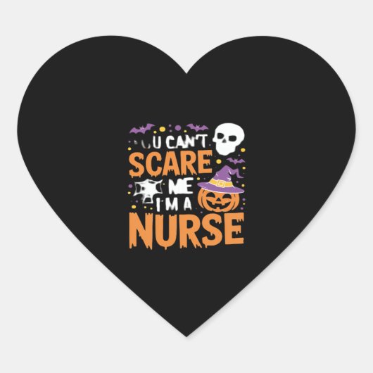 Nurse Halloween Witch Funny Nursing Essential T-Sh Herz-Aufkleber (Vorderseite)