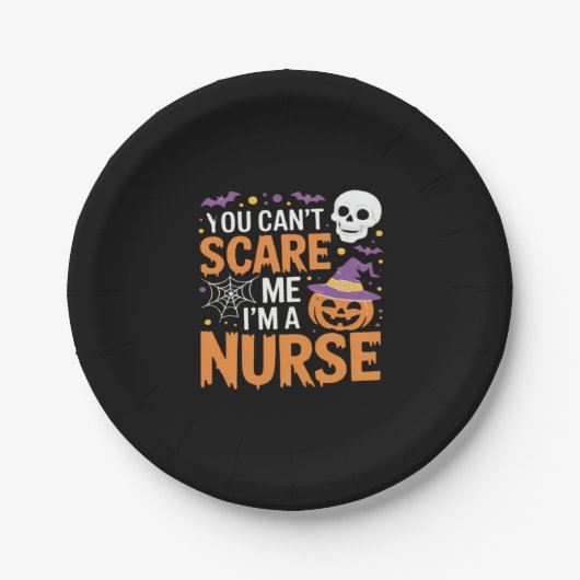 Nurse Halloween Witch Funny Nursing Essential T-Sh Pappteller (Vorderseite)