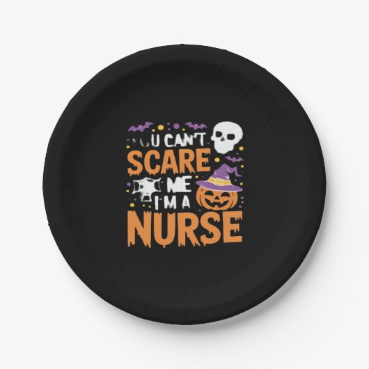 Nurse Halloween Witch Funny Nursing Essential T-Sh Pappteller (Vorderseite)