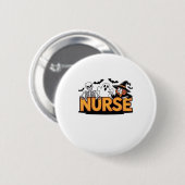 Nurse - Halloween - with ghost, witch, and skeleto Button (Vorne & Hinten)