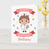 Nurse Happy Birthday Personalisiert Karte (Gelbe Blume)