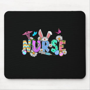 Nurse-Hasenohren-Ei-Stethoskop Süßer Osterschrubbe Mousepad