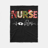 Nurse Hat Heartbeat Xmas Santa Claus Snow Christma Fleecedecke (Vorderseite)