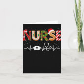Nurse Hat Heartbeat Xmas Santa Claus Snow Christma Karte (Vorderseite)