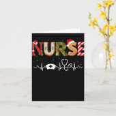 Nurse Hat Heartbeat Xmas Santa Claus Snow Christma Karte (Gelbe Blume)