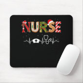 Nurse Hat Heartbeat Xmas Santa Claus Snow Christma Mousepad (Mit Mouse)