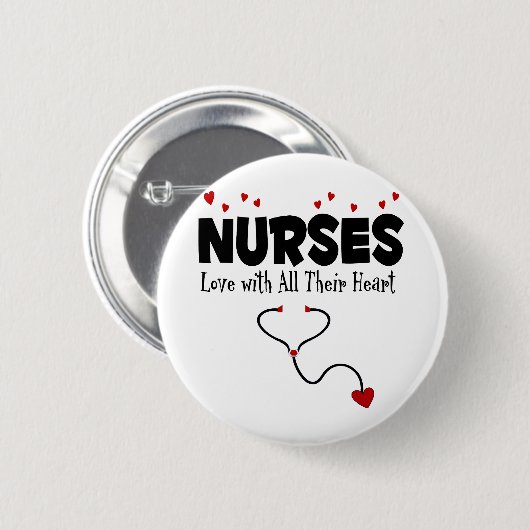 Nurse Heart Geschenk Button (Vorne & Hinten)