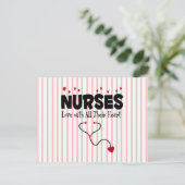 Nurse Heart Geschenk Postkarte (Stehend Vorderseite)