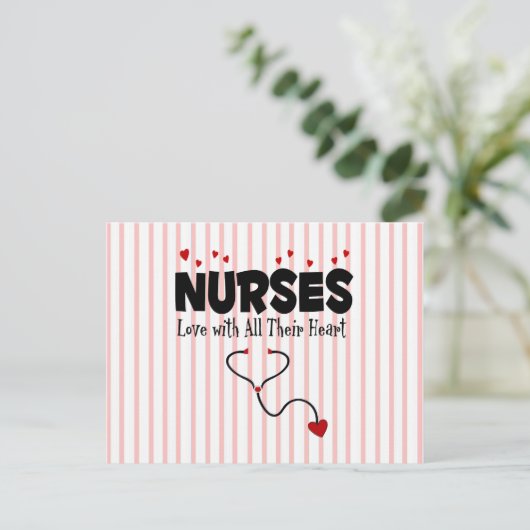 Nurse Heart Geschenk Postkarte (Stehend Vorderseite)