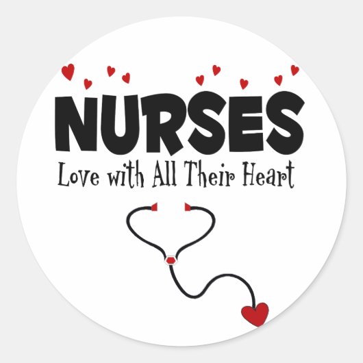 Nurse Heart Geschenk Runder Aufkleber (Vorderseite)
