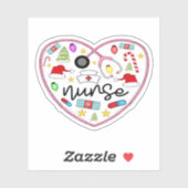 Nurse Heart, Halloween Oversized T-Shirt Aufkleber (Blatt)