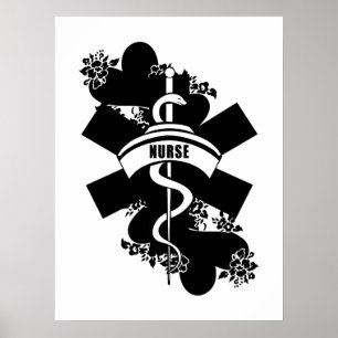 Nurse Heart Tattoo Poster