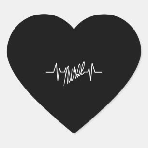 Nurse Heartbeat Herz-Aufkleber